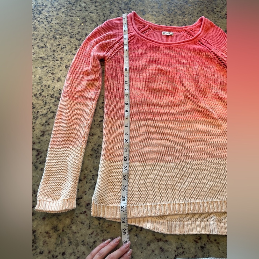 Women’s 100% cotton open cableknit Gradient Sweater tunic size Small - Picture 8 of 8